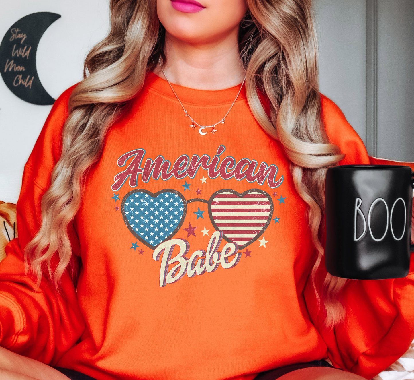 American Babe Sweatshirt | Stars and Stripes Collection | Unique Gifts for Family and Friends