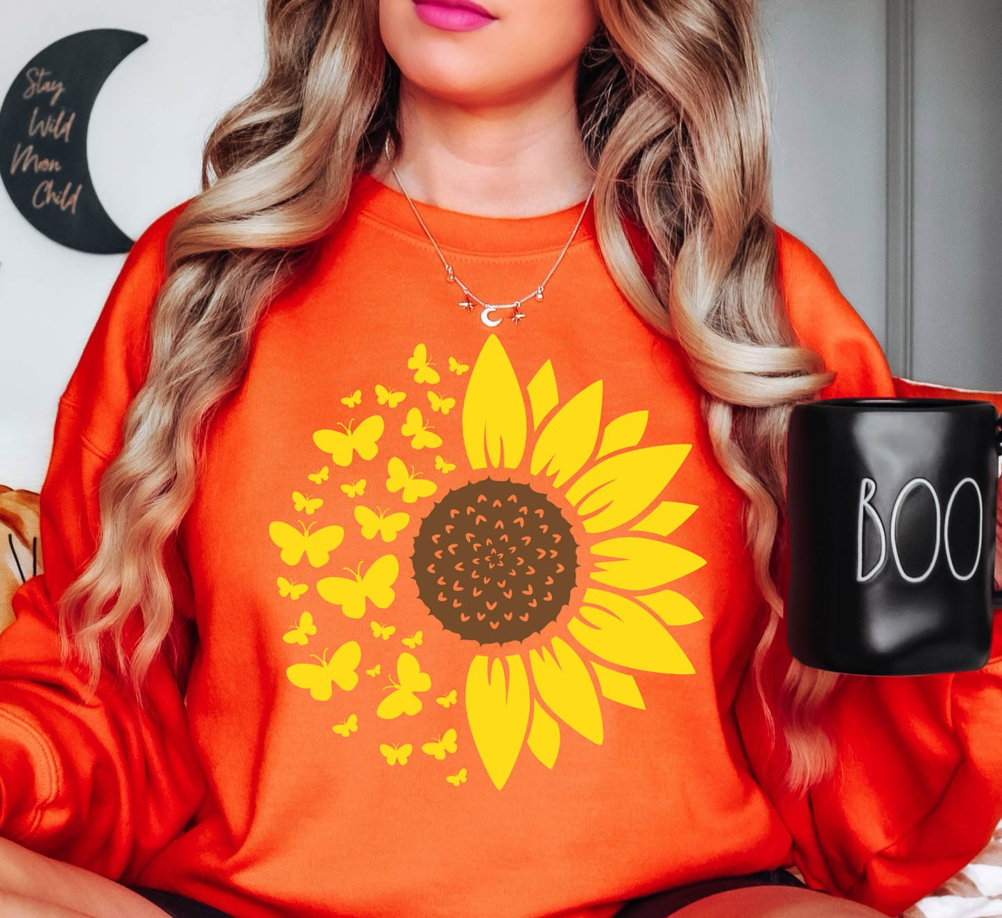 Sunflowers and Butterflies Sweatshirt | Hoppin' Into Spring Collection | Unique Gifts for Family Friends