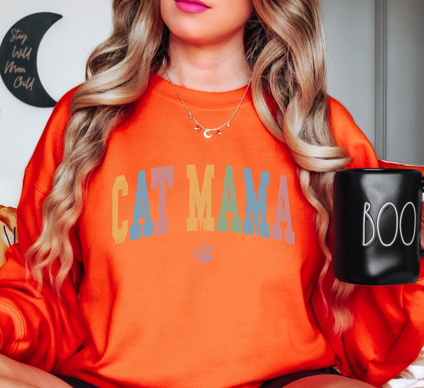 Cat Mama Sweatshirt | Pawsitive Vibes Collection | Unique Gifts for Family and Friends