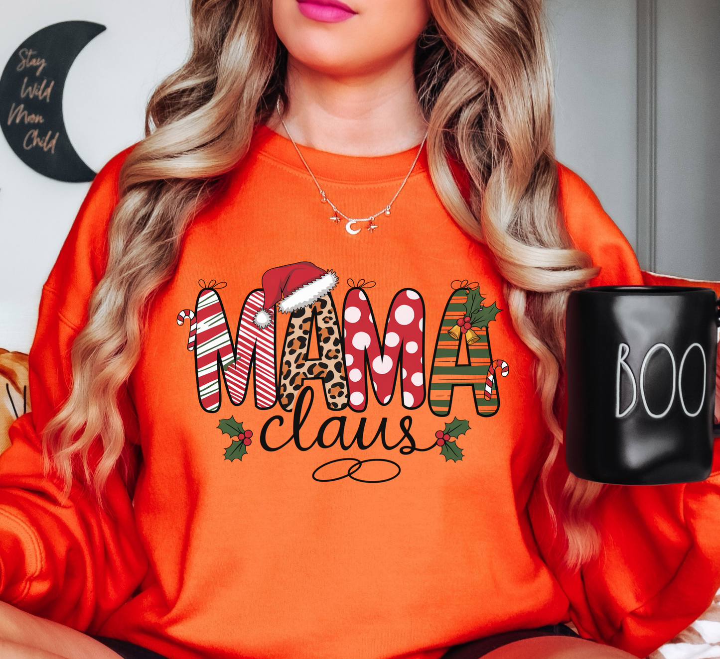 Mama Claus Sweatshirt | Mama Mode Activated Collection | Unique Gifts for Family Friends
