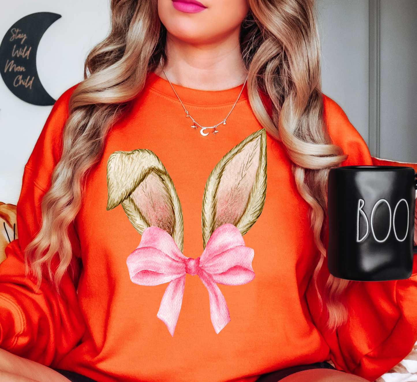Cute Bunny Ears Sweatshirt | Hoppin' Into Spring Collection | Unique Gifts for Family Friends