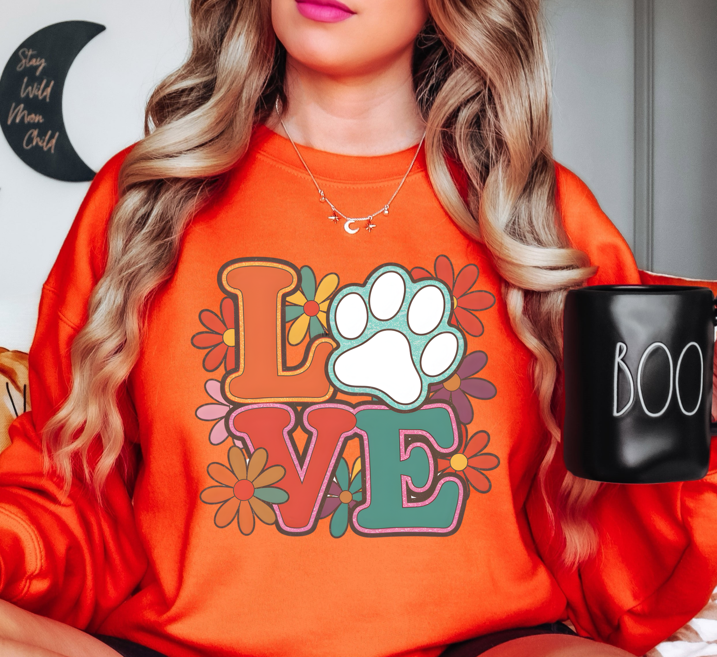 Paw Love Sweatshirt | Pawsitive Vibes Collection | Unique Gifts for Family and Friends
