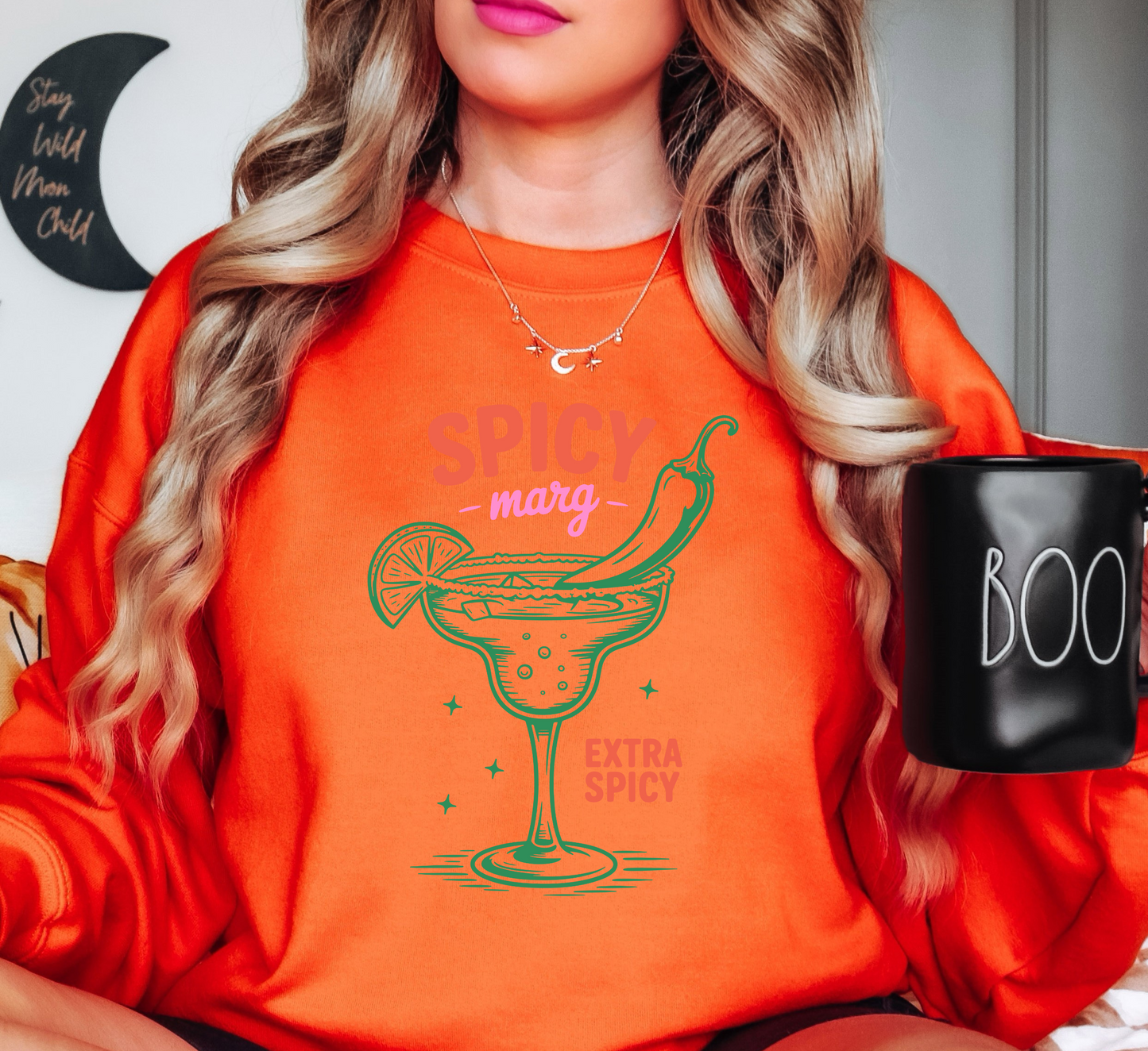 Spicy Margarita Sweatshirt | Groovy Vibes Collection | Unique Gifts for Family and Friends