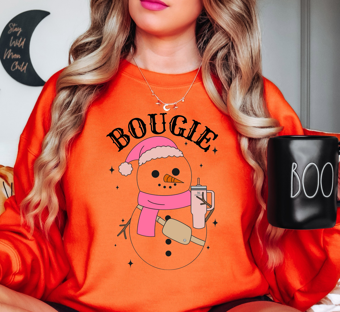 Bougie Snowman Sweatshirt | Frosty Chic Collection | Unique Gifts for Family Friends