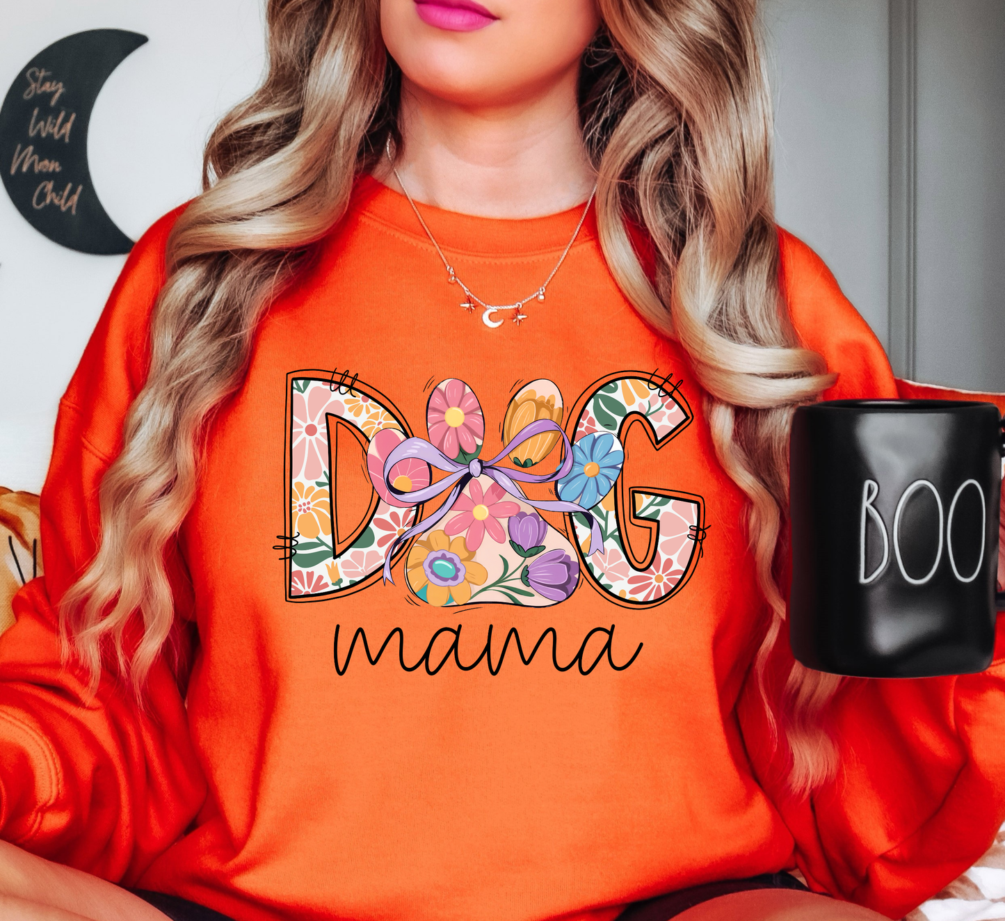 Colorful Dog Mama Sweatshirt | Pawsitive Vibes Collection | Unique Gifts for Family and Friends