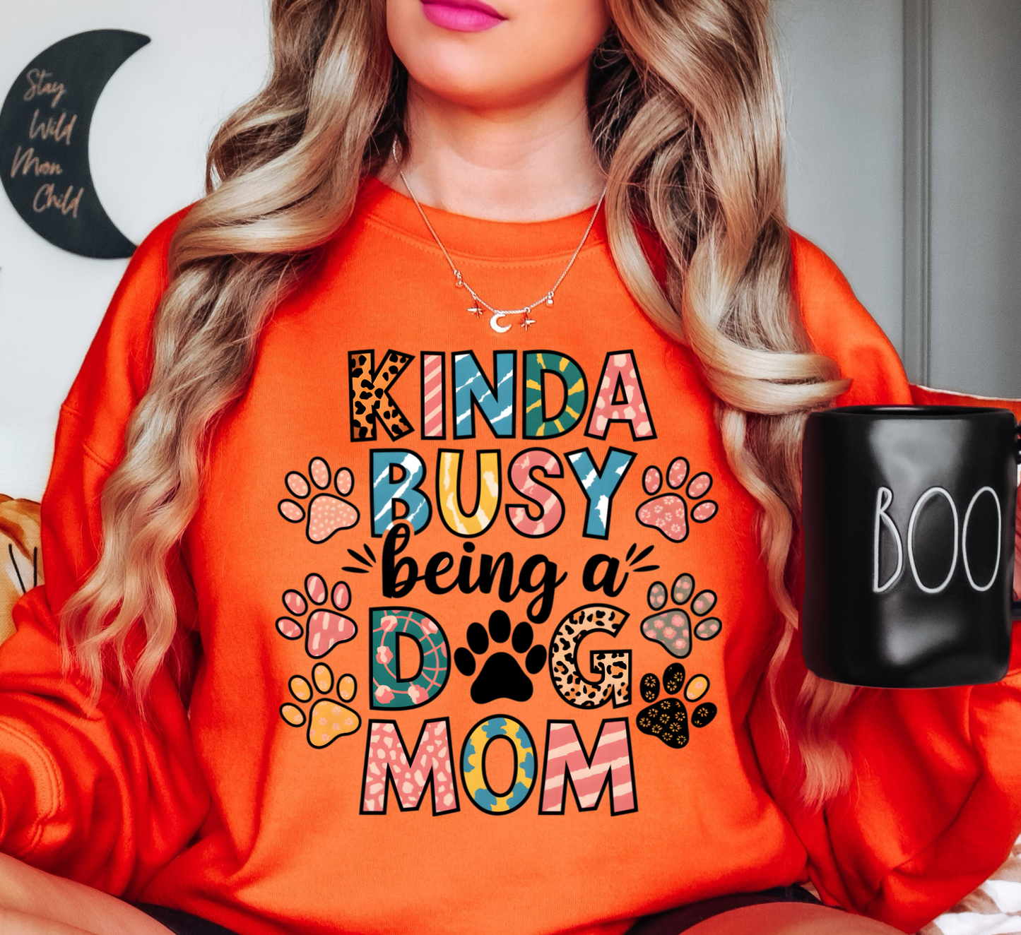 Kinda Busy (Dog Mom) Sweatshirt | Pawsitive Vibes Collection | Unique Gifts for Family and Friends