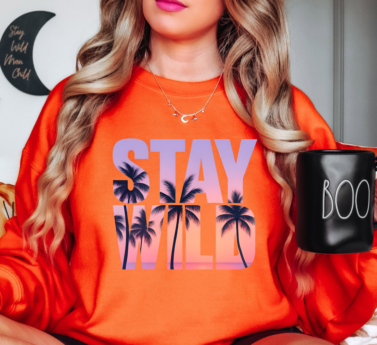 Stay Wild Palm Trees Sweatshirt | Beach Breeze Collection | Unique Gifts for Family Friends
