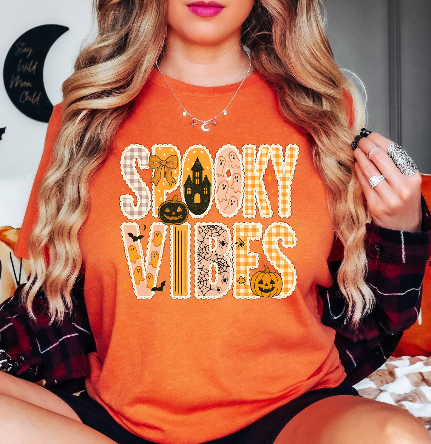 Spooky Vibes Preppy Tee | Boo-tiful Vibes Collection | Unisex Pre-Shrunk T-Shirt