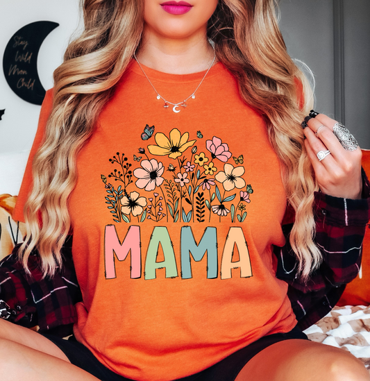 Mama Wildflowers Tee | Mama Mode Activated Collection | Unisex Pre-Shrunk T-Shirt