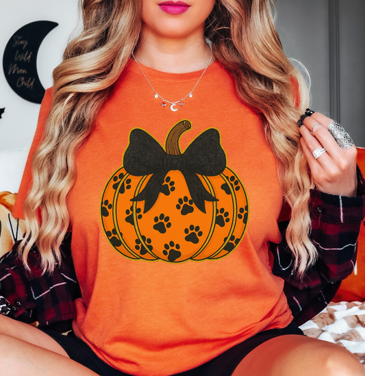 Pumpkin Filled Paws Tee | Pawsitive Vibes Collection | Unisex Pre-Shrunk T-Shirt