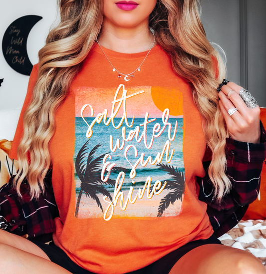 Saltwater And Sunshine Tee | Beach Breeze Collection | Unisex Pre-Shrunk T-Shirt