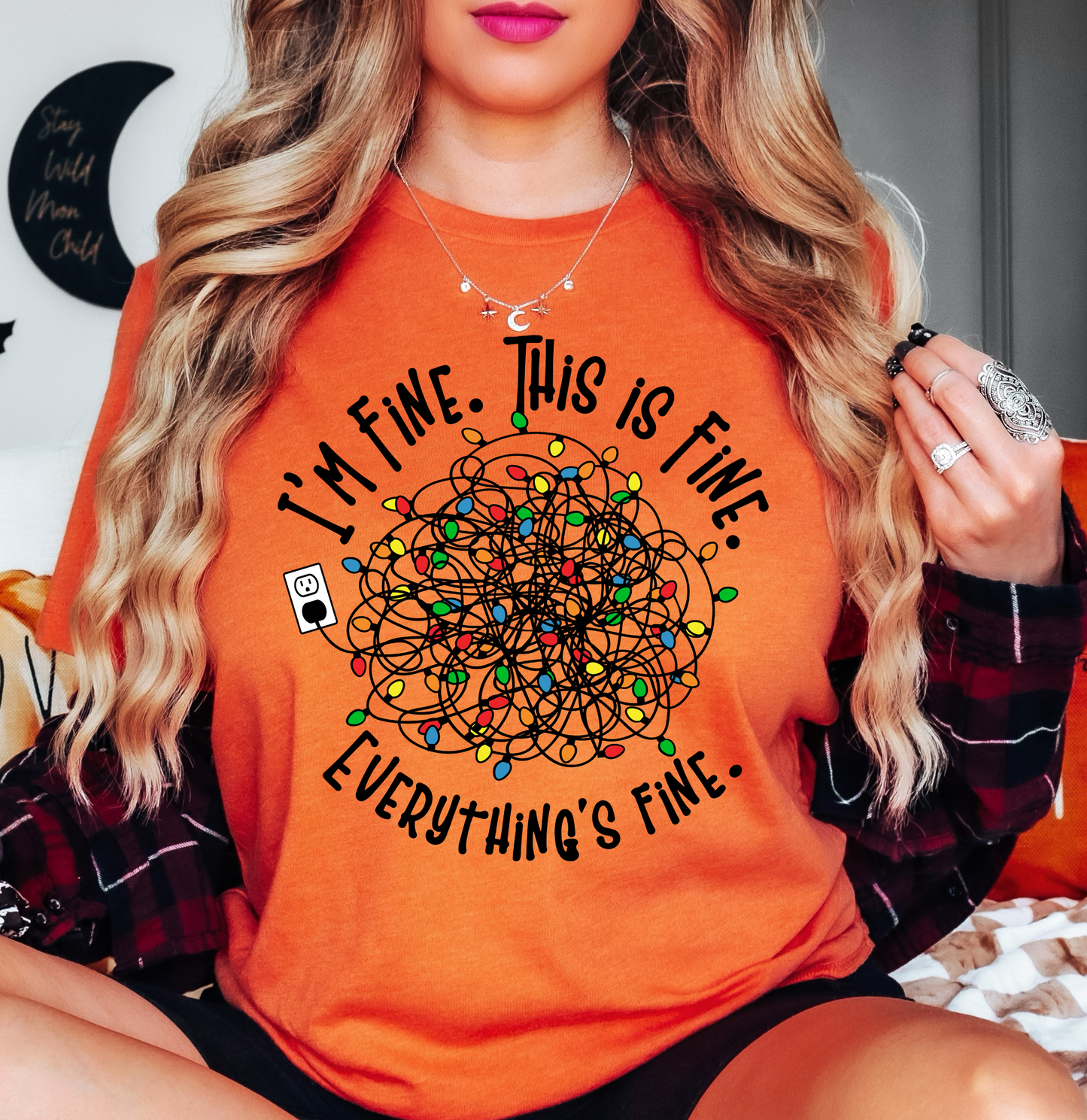 Xmas Lights I'm Fine Tee | Tis The Season Collection | Unisex Pre-Shrunk T-Shirt