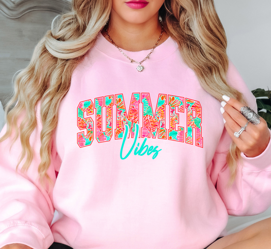 Tropical Summer Vibes Sweatshirt | Beach Breeze Collection | Unique Gifts for Family Friends