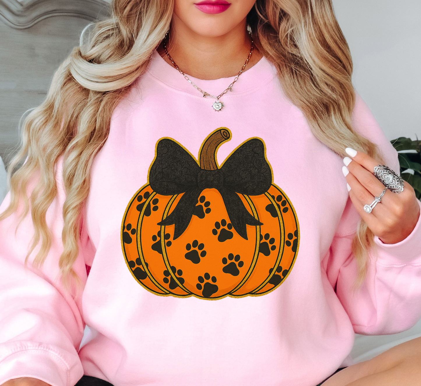 Pumpkin Filled Paws Sweatshirt | Pawsitive Vibes Collection | Unique Gifts for Family and Friends