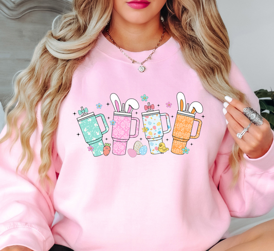 Retro Easter Tumblers Sweatshirt | Hoppin' Into Spring Collection | Unique Gifts for Family Friends