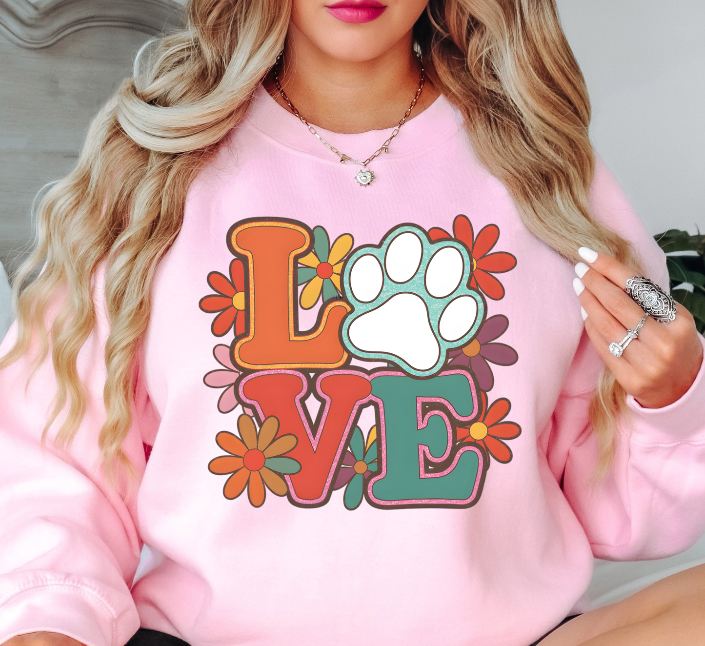 Paw Love Sweatshirt | Pawsitive Vibes Collection | Unique Gifts for Family and Friends