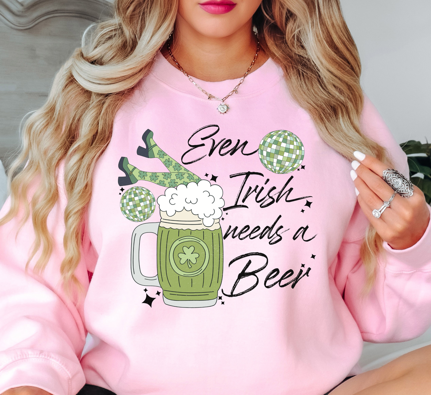 Irish Needs A Beer Sweatshirt | Feeling Lucky Collection | Unique Gifts for Family Friends