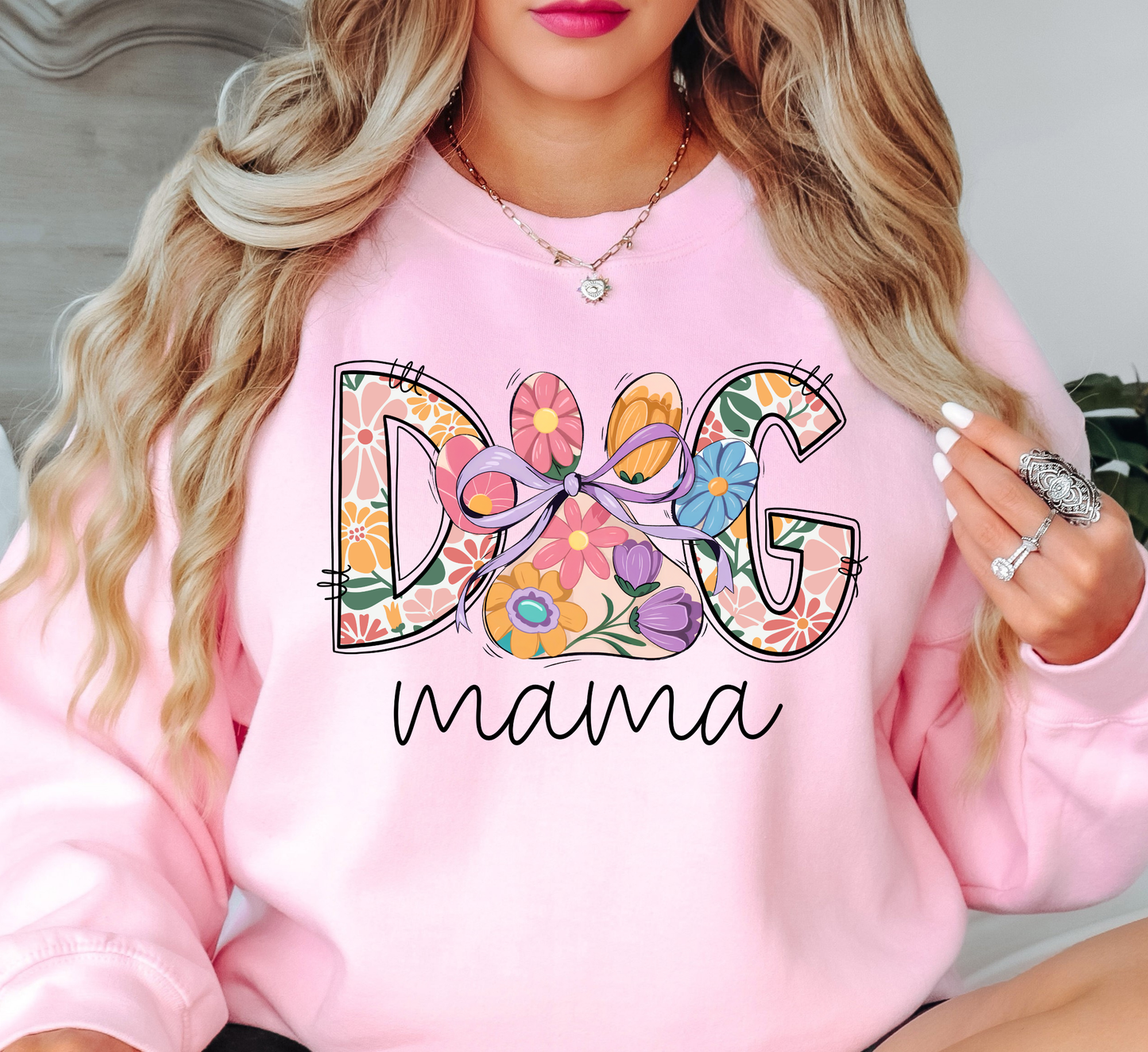 Colorful Dog Mama Sweatshirt | Pawsitive Vibes Collection | Unique Gifts for Family and Friends