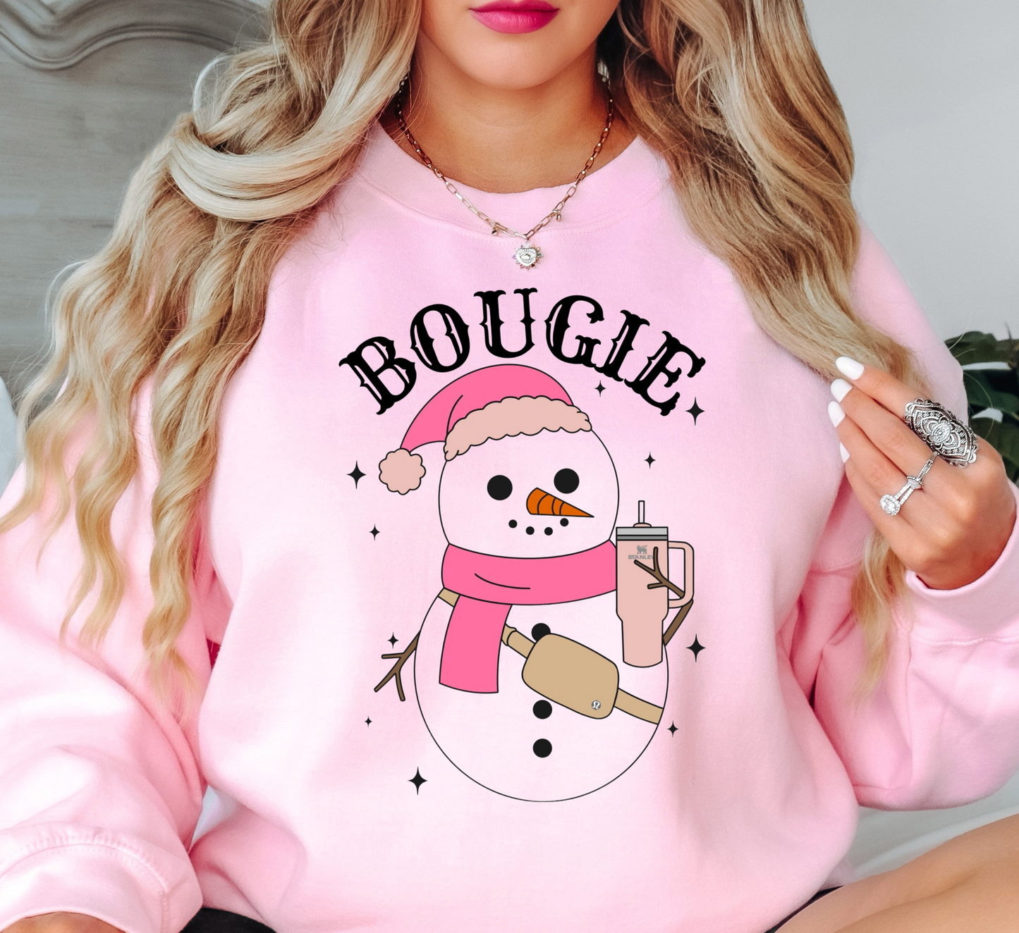 Bougie Snowman Sweatshirt | Frosty Chic Collection | Unique Gifts for Family Friends