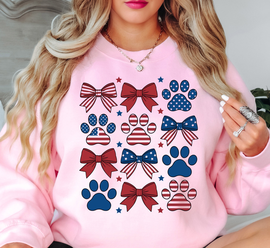 USA Paw Prints Sweatshirt | Pawsitive Vibes Collection | Unique Gifts for Family and Friends