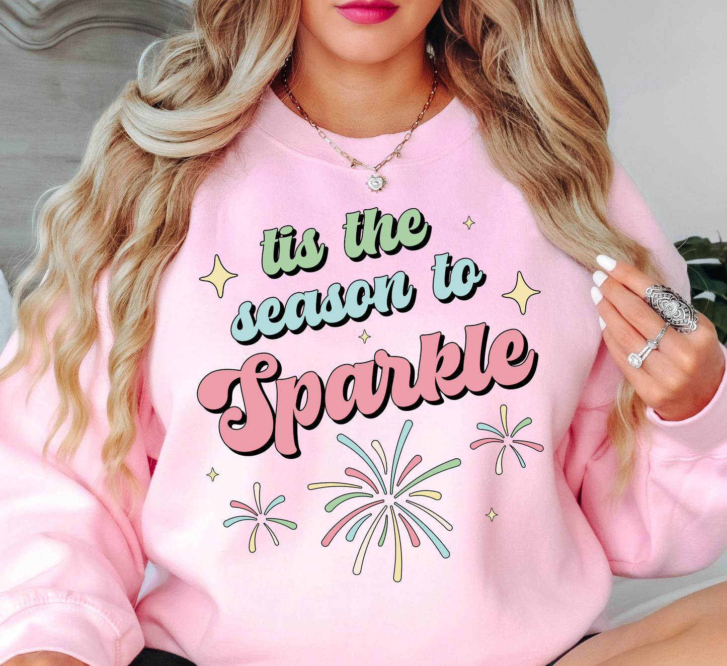 Tis The Season To Sparkle (Fireworks) Sweatshirt | New Year Magic Collection | Unique Gifts for Family Friends