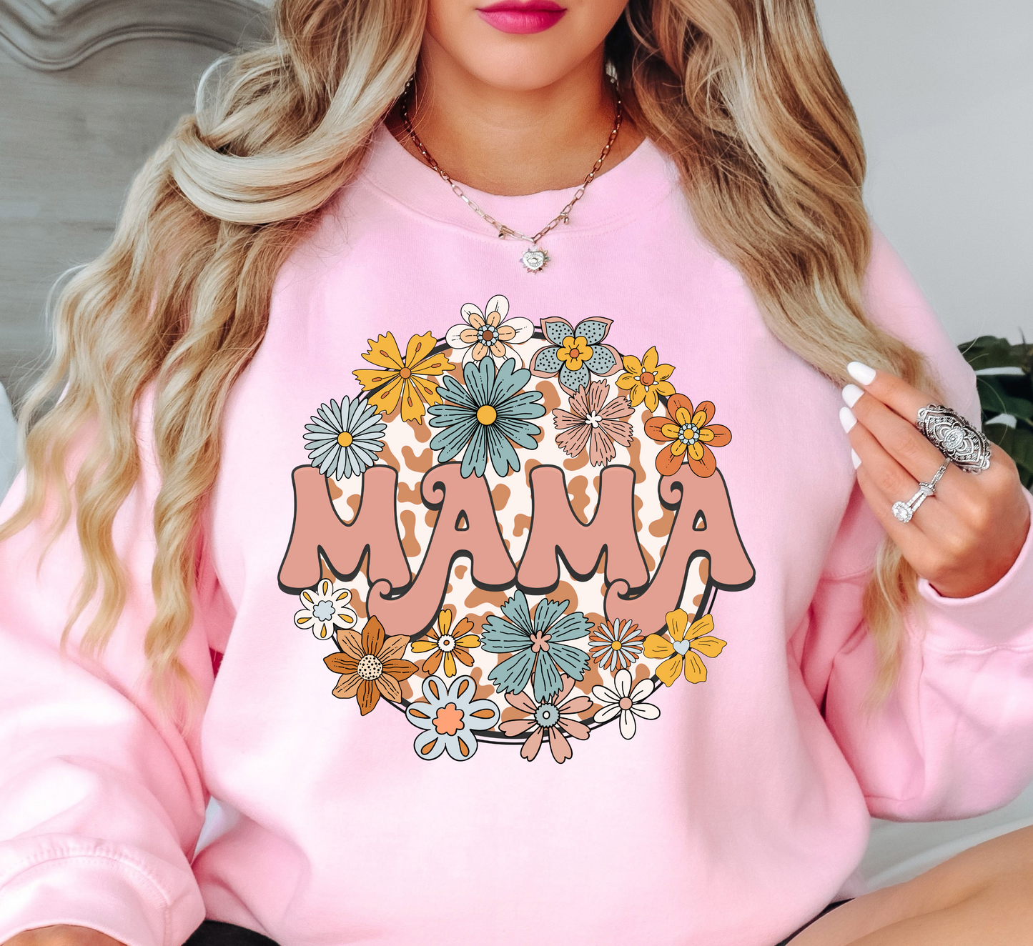 Retro Groovy Floral Mama Sweatshirt | Mama Mode Activated Collection | Unique Gifts for Family Friends