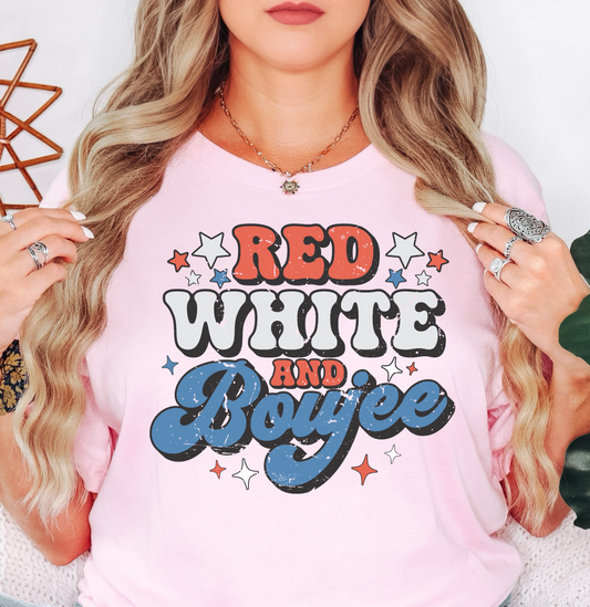 Red White and Boujee Tee | Stars and Stripes Collection | Unisex Pre-Shrunk T-Shirt