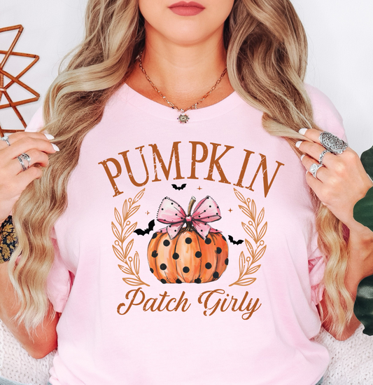 Pumpkin Patch Girly Tee | Boo-tiful Vibes Collection | Unisex Pre-Shrunk T-Shirt