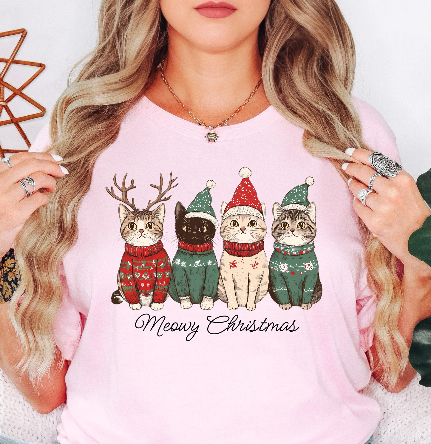 Meowy Cat Christmas Tee | Pawsitive Vibes Collection | Unisex Pre-Shrunk T-Shirt