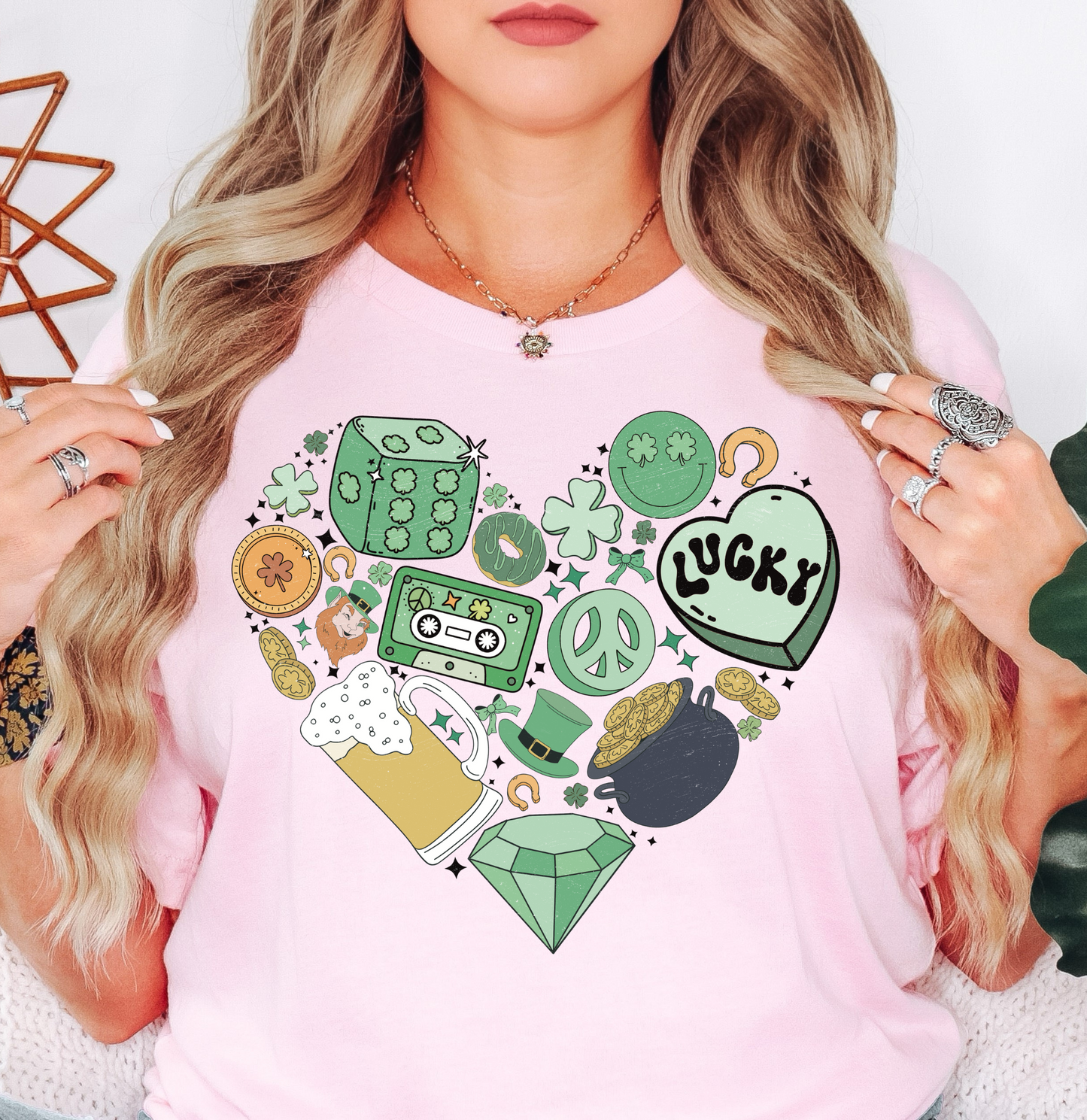 Lucky Heart Doodle Tee | Feeling Lucky Collection | Unisex Pre-Shrunk T-Shirt