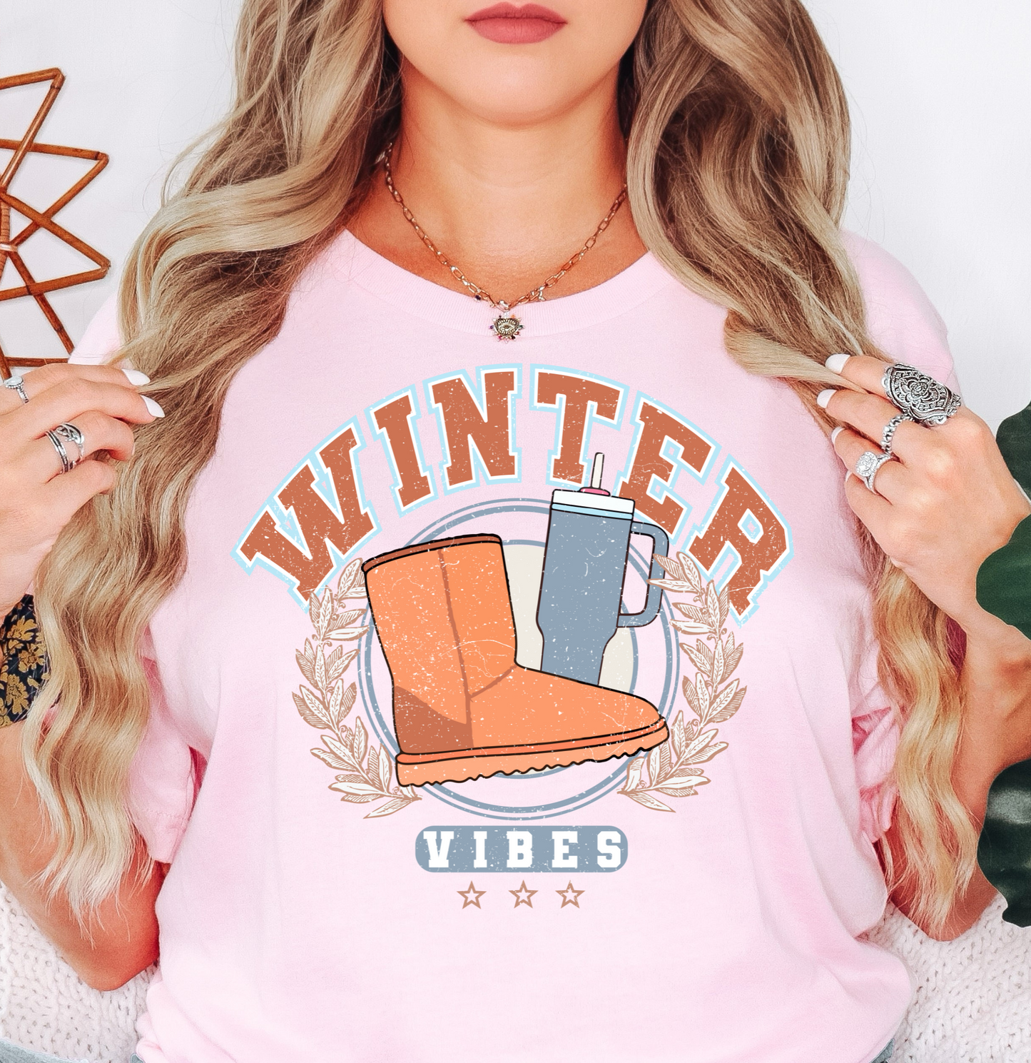 Distressed Winter Vibes Tee | Frosty Chic Collection | Unisex Pre-Shrunk T-Shirt