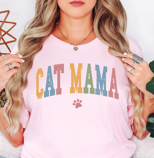 Cat Mama Tee | Pawsitive Vibes Collection | Unisex Pre-Shrunk T-Shirt