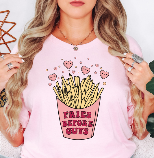 Fries Before Guys Tee | XoXo Love Collection | Unisex Pre-Shrunk T-Shirt