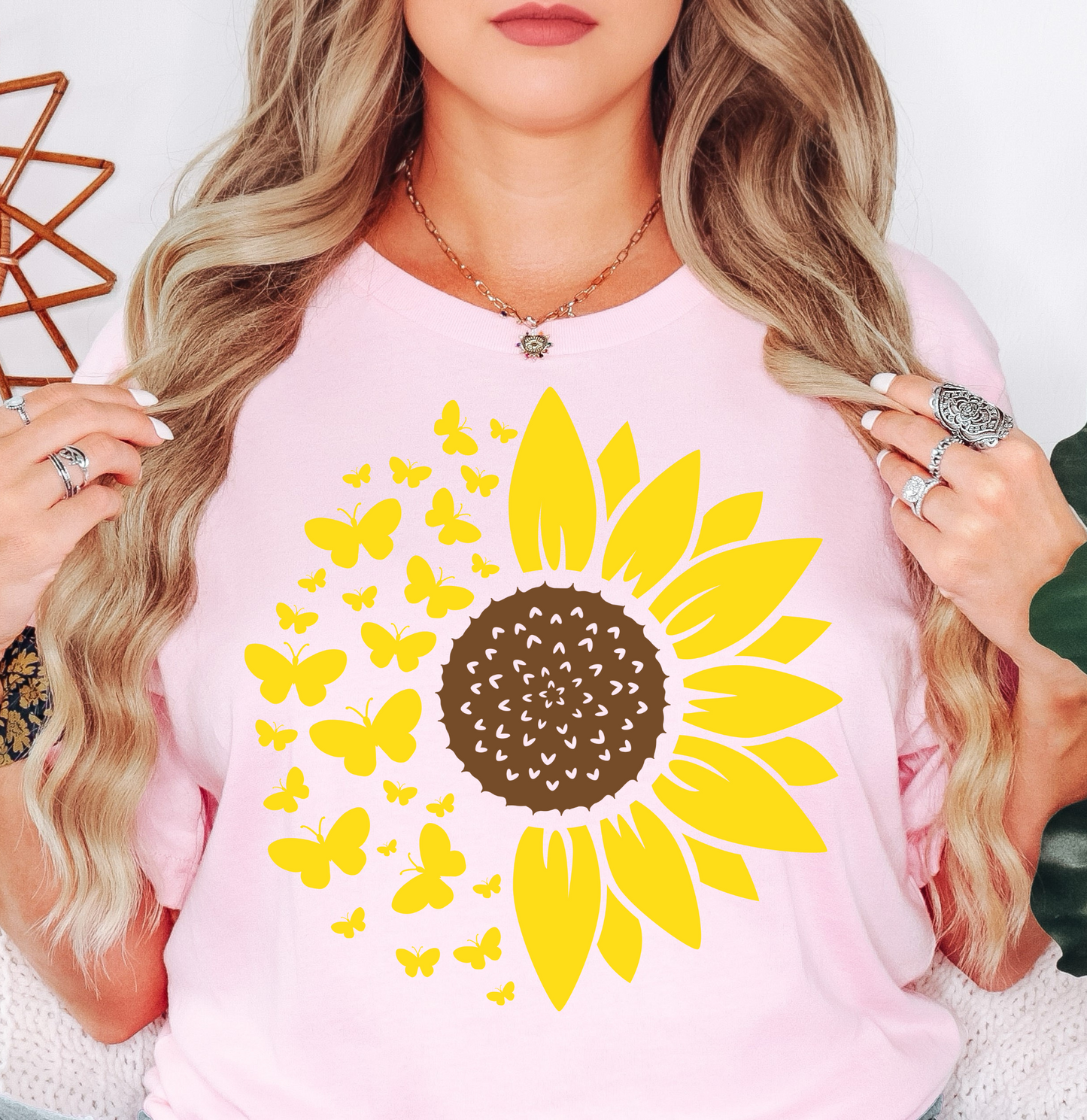 Sunflowers and Butterflies Tee | Hoppin' Into Spring Collection | Unisex Pre-Shrunk T-Shirt