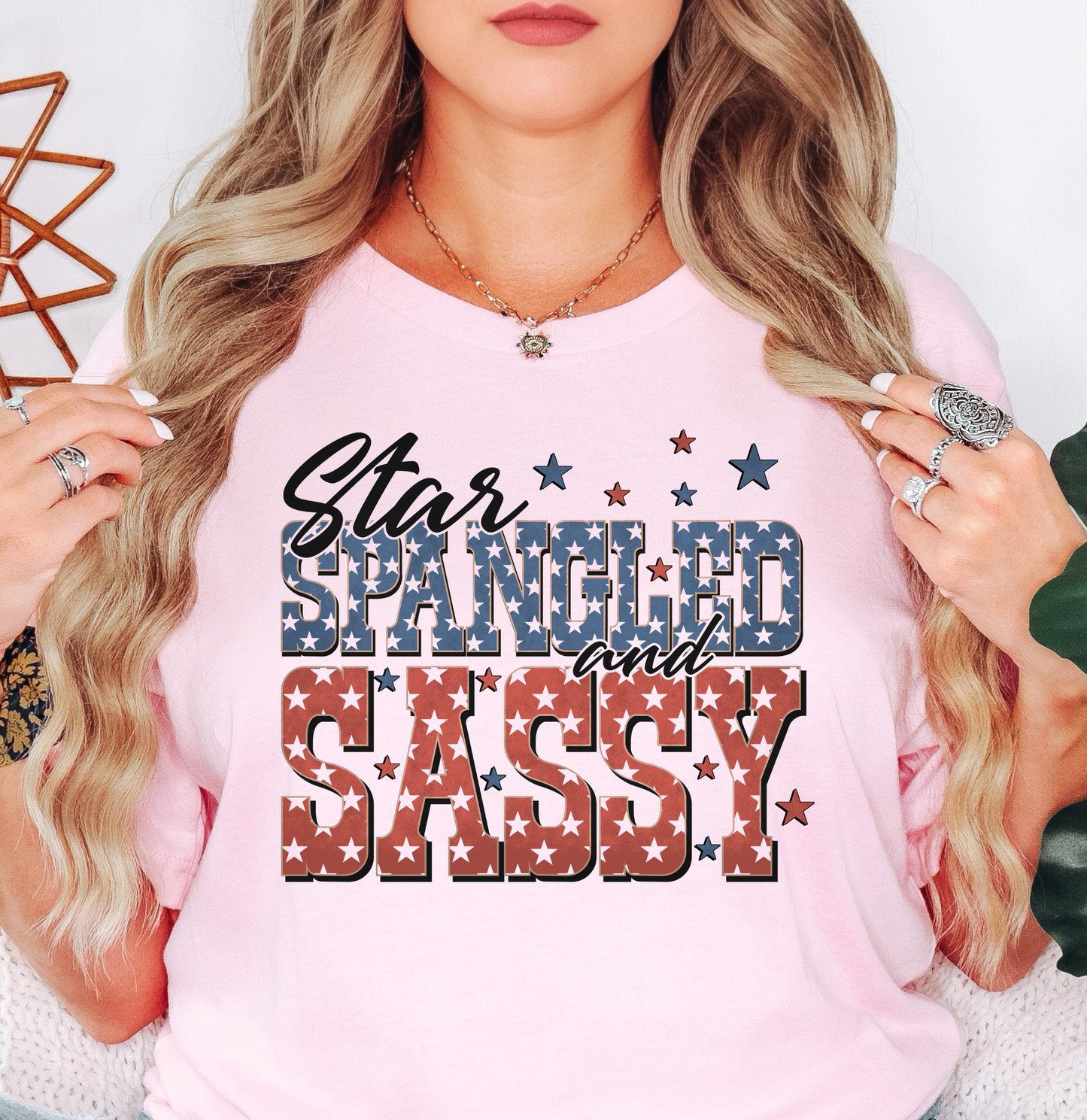 Star Spangled Sassy Tee | Stars and Stripes Collection | Unisex Pre-Shrunk T-Shirt