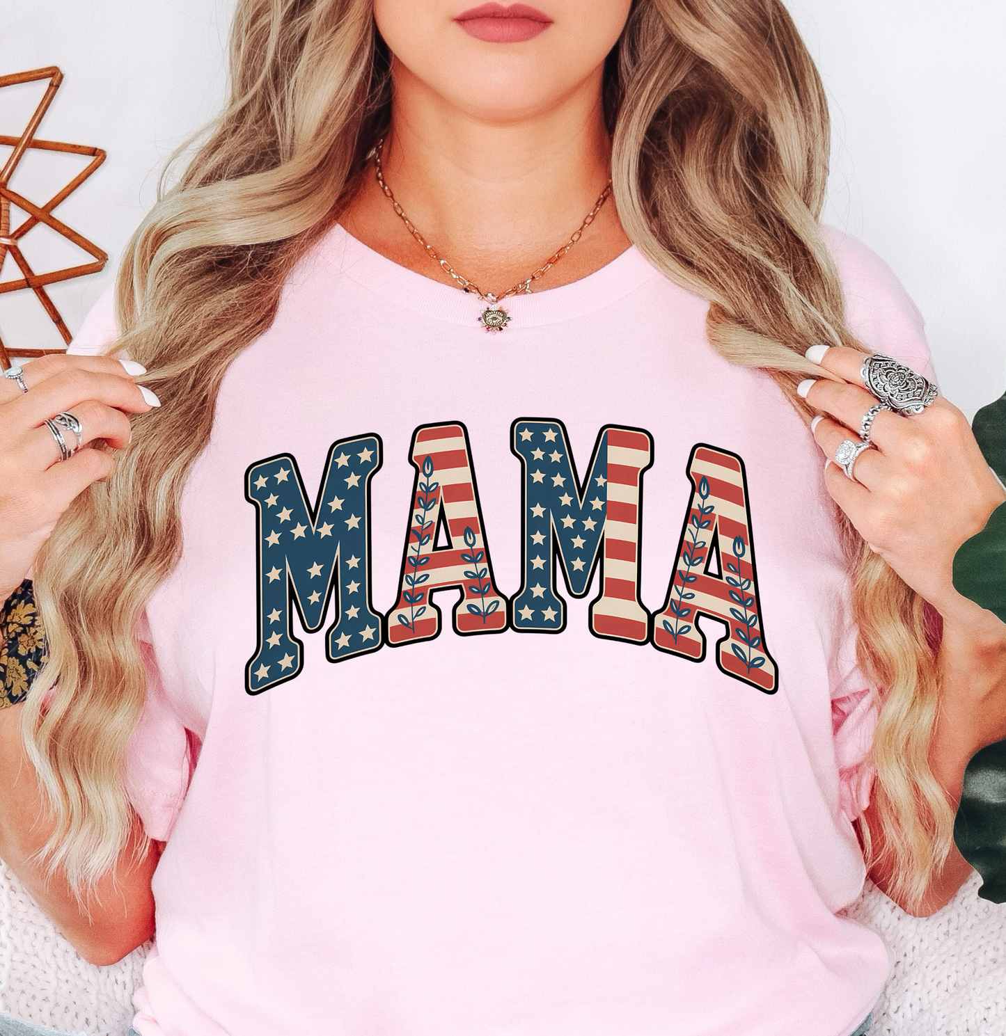 USA Floral Mama Tee | Mama Mode Activated Collection | Unisex Pre-Shrunk T-Shirt