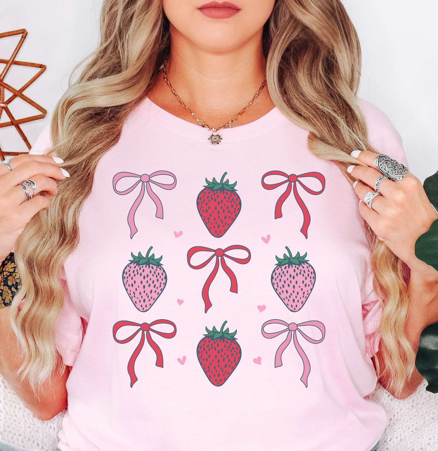 Strawberry and Bows Tee | Groovy Vibes Collection | Unisex Pre-Shrunk T-Shirt