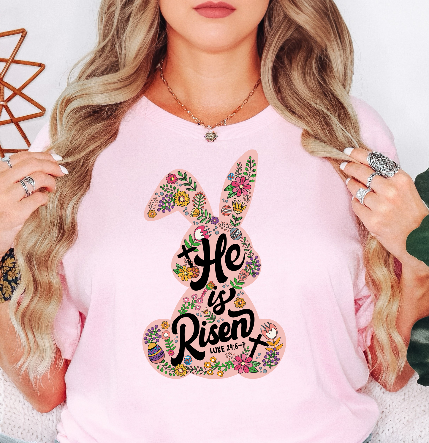 He Is Risen Bunny Tee | Hoppin' Into Spring Collection | Unisex Pre-Shrunk T-Shirt