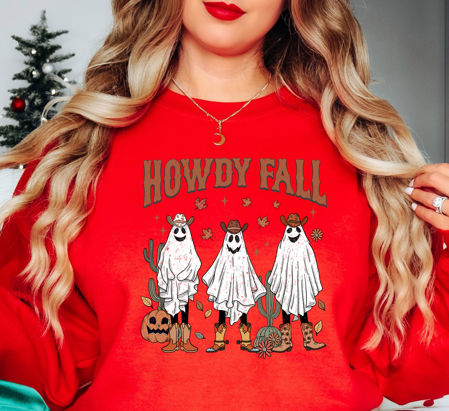 Howdy Fall Ghosts Sweatshirt | Falling For You Collection | Unique Gifts for Family Friends