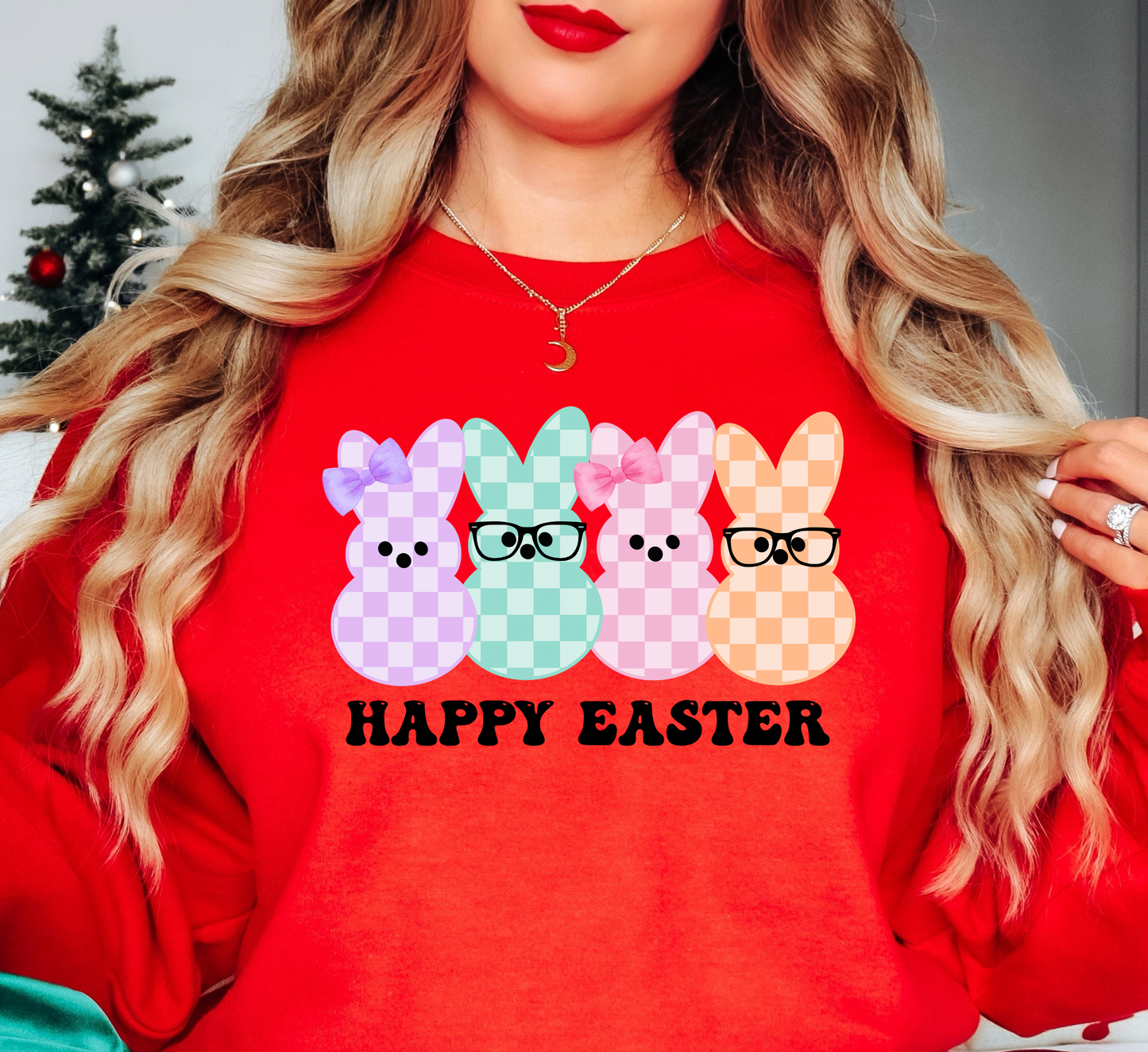 Happy Easter Peeps Sweatshirt | Hoppin' Into Spring Collection | Unique Gifts for Family Friends