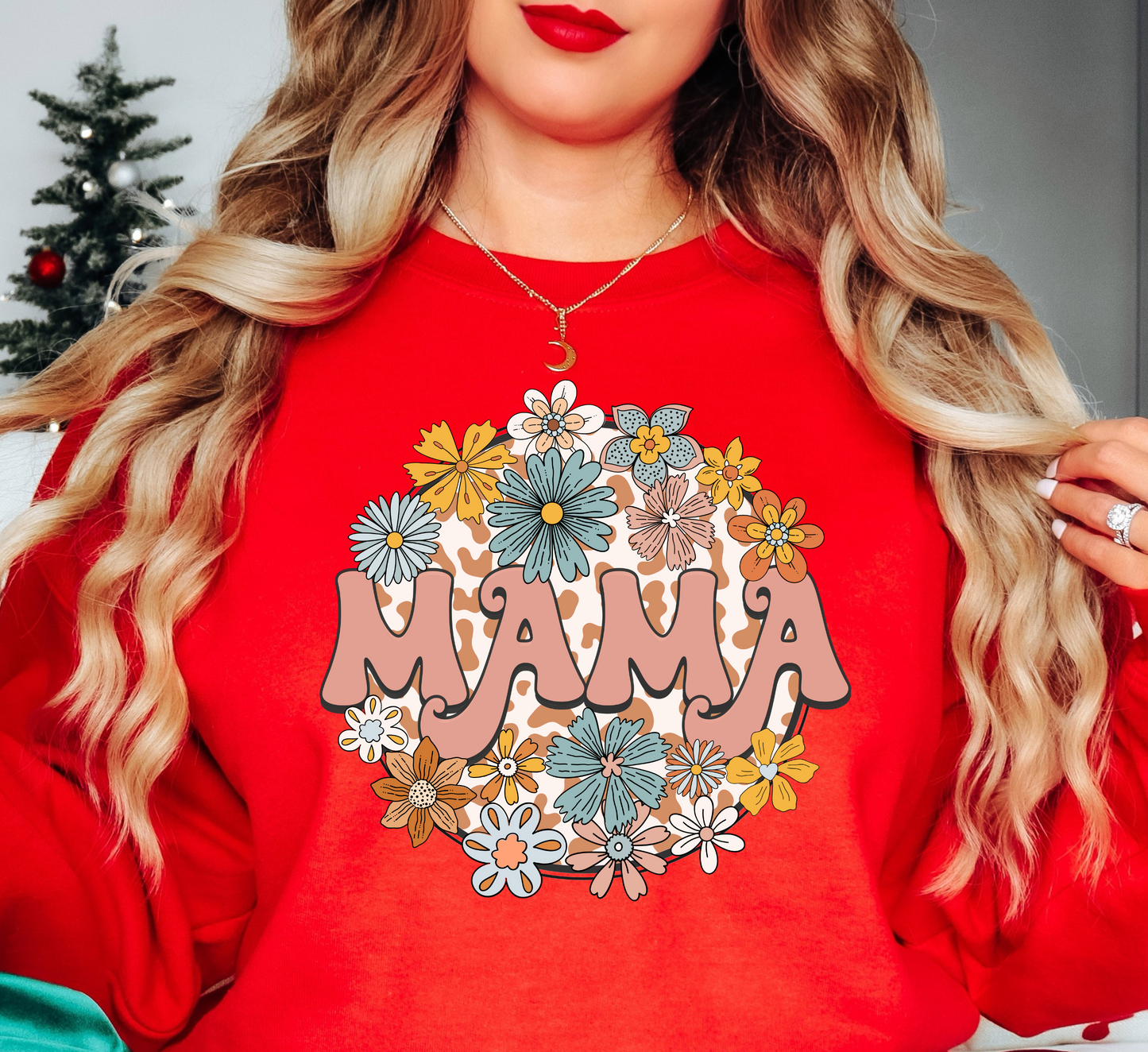 Retro Groovy Floral Mama Sweatshirt | Mama Mode Activated Collection | Unique Gifts for Family Friends