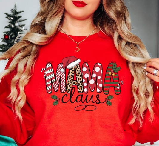 Mama Claus Sweatshirt | Mama Mode Activated Collection | Unique Gifts for Family Friends