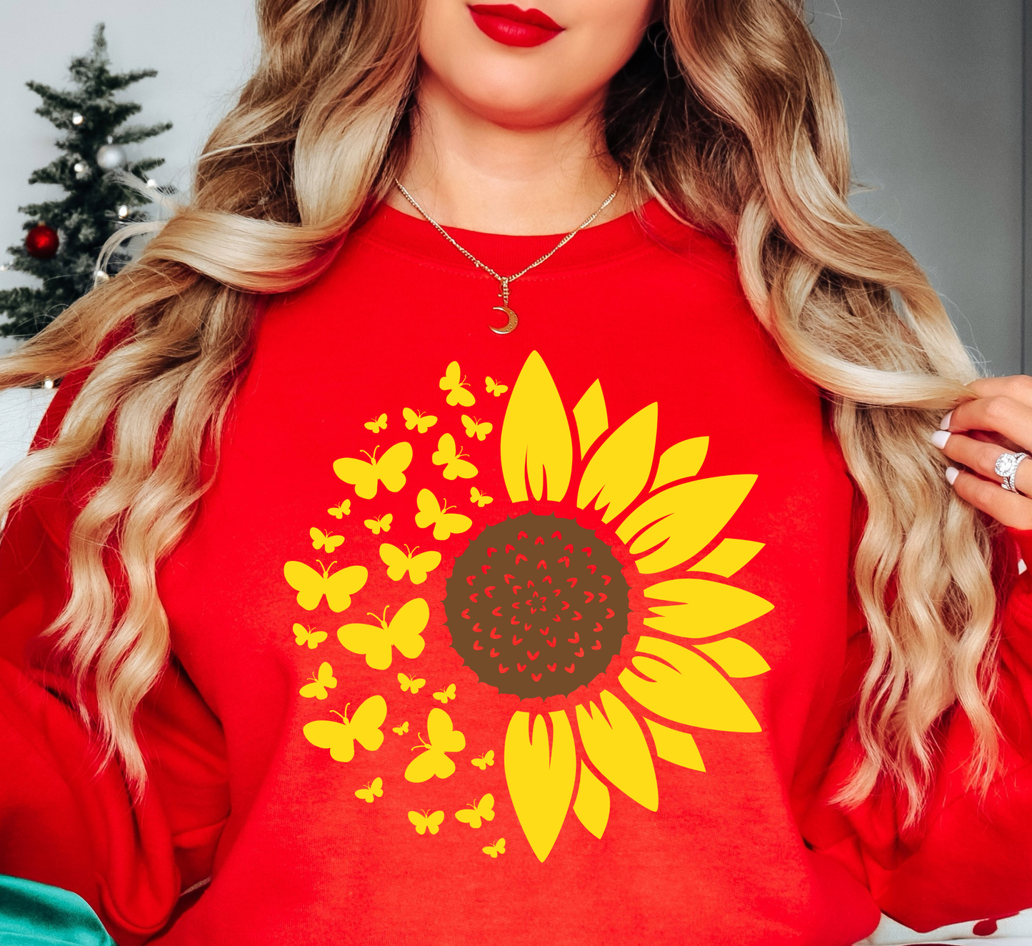 Sunflowers and Butterflies Sweatshirt | Hoppin' Into Spring Collection | Unique Gifts for Family Friends
