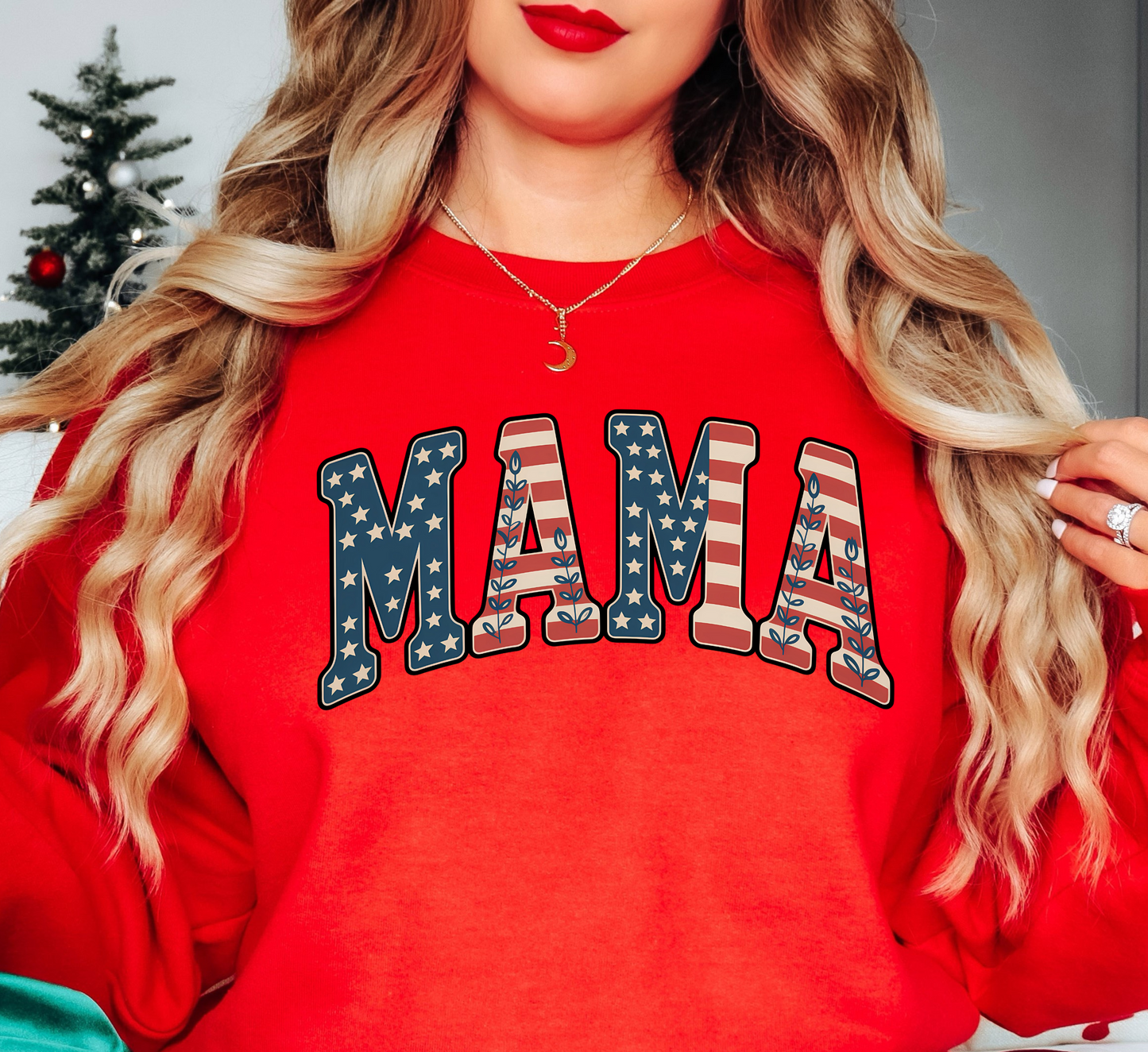 USA Floral Mama Sweatshirt | Mama Mode Activated Collection | Unique Gifts for Family Friends