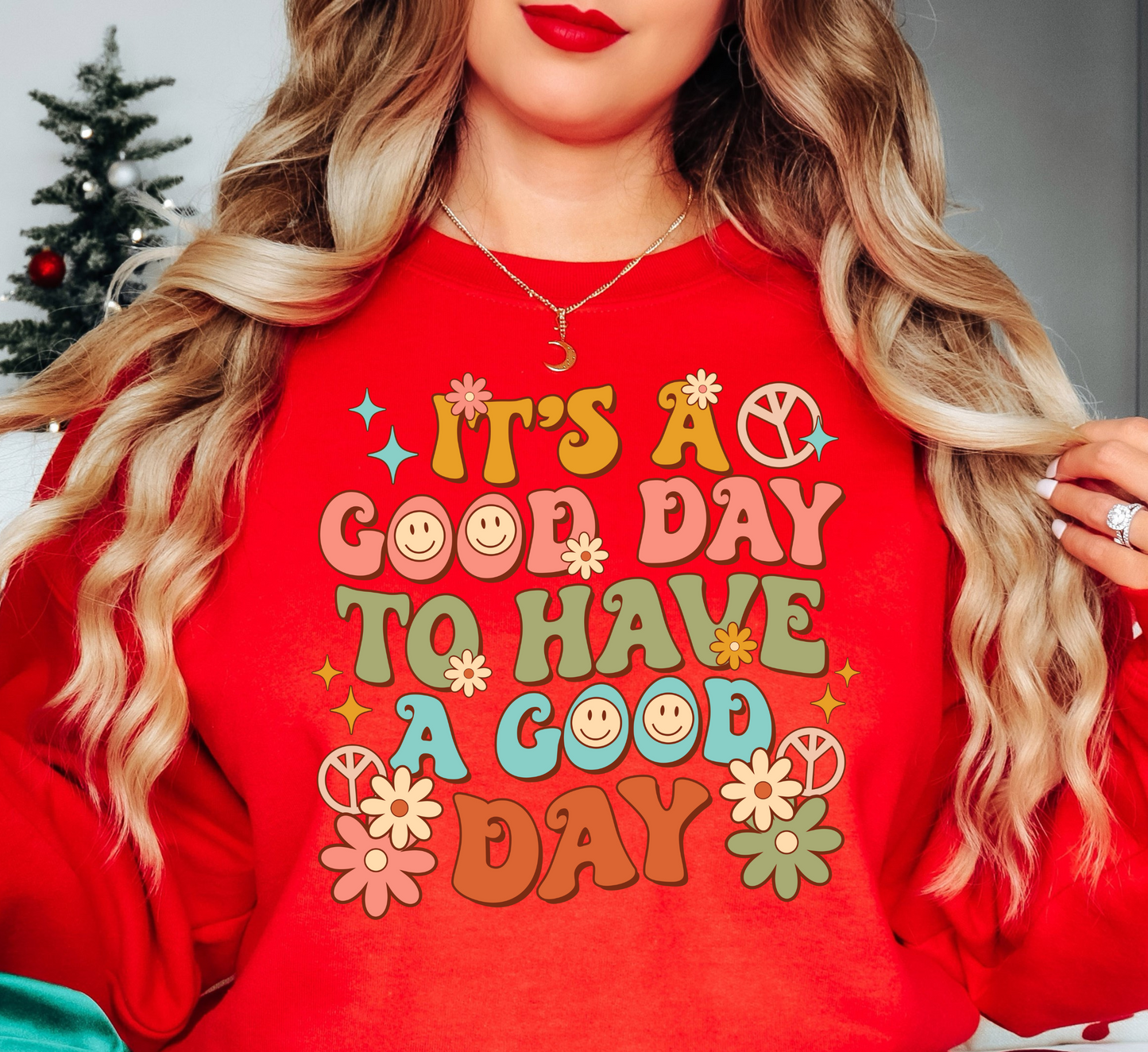 Retro Good Day Sweatshirt | Groovy Vibes Collection | Unique Gifts for Family and Friends
