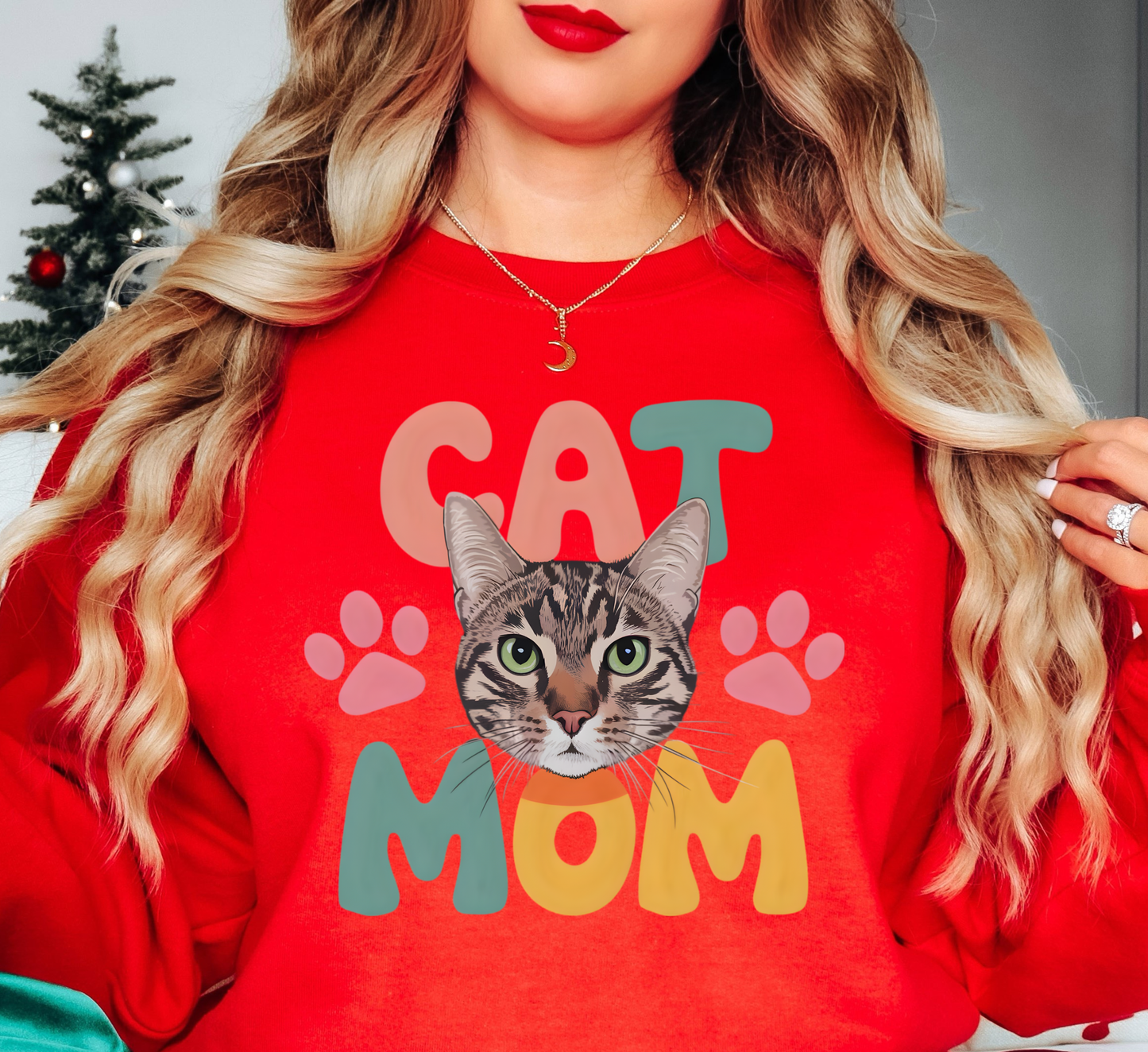 Cat Mom Love Sweatshirt | Pawsitive Vibes Collection | Unique Gifts for Family and Friends