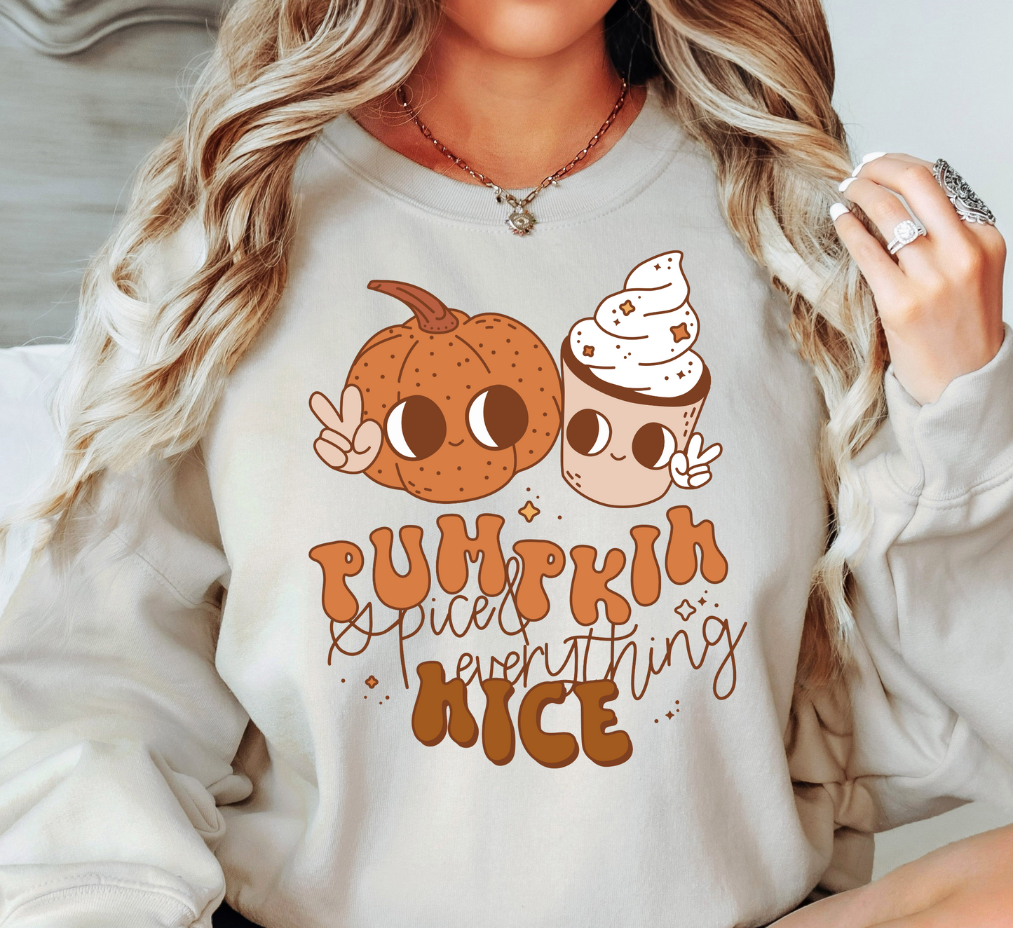 Pumpkin Spice Everything Nice Sweatshirt | Falling For You Collection | Unique Gifts for Family Friends