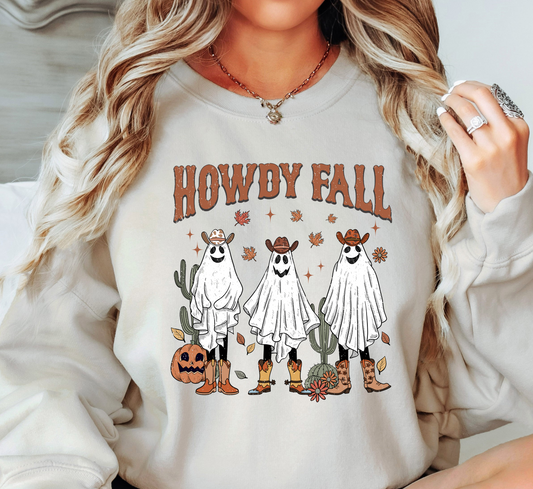 Howdy Fall Ghosts Sweatshirt | Falling For You Collection | Unique Gifts for Family Friends