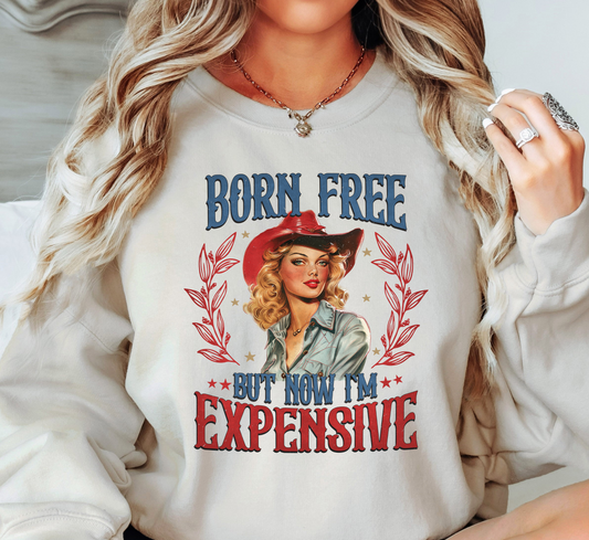 Born Free Expensive Sweatshirt | Stars and Stripes Collection | Unique Gifts for Family and Friends
