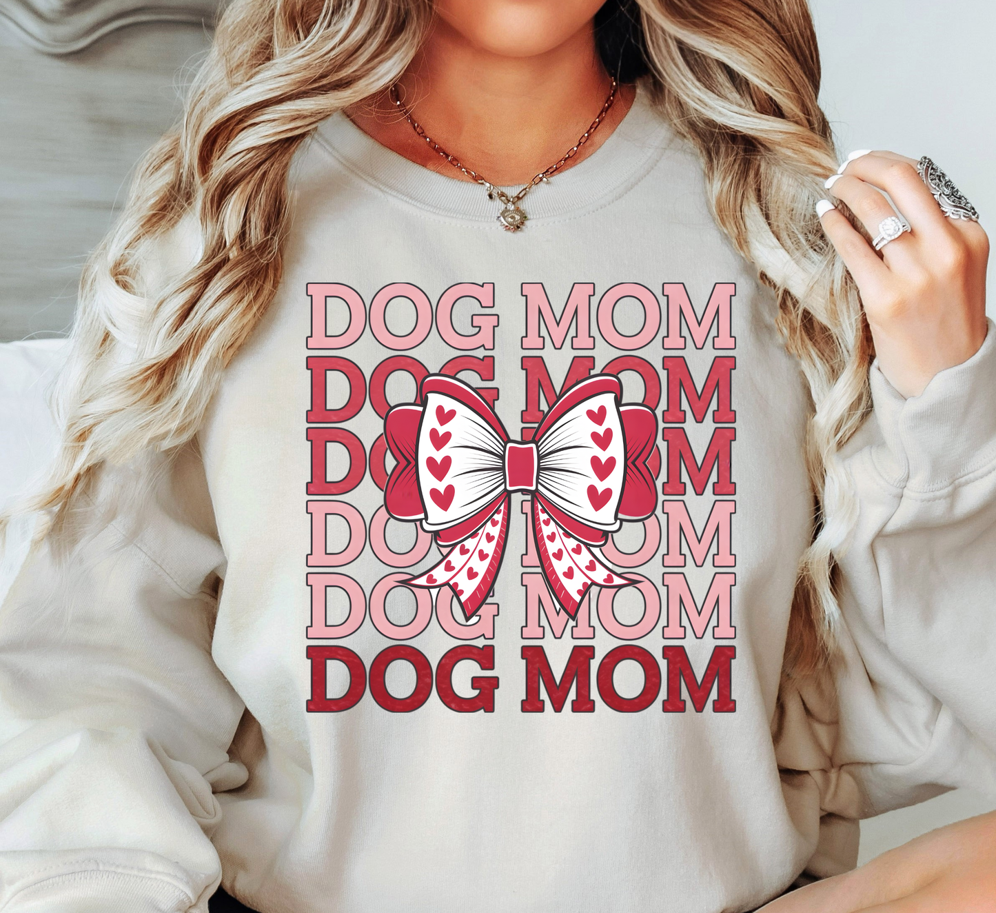 Dog Mom Coquette Sweatshirt | Pawsitive Vibes Collection | Unique Gifts for Family and Friends